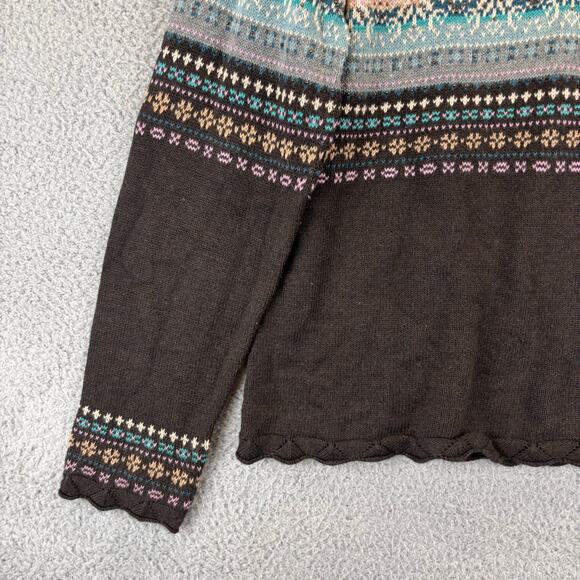 * NOT FOR SALE * VTG Eddie Bauer Fair Isle Sweater Women Large Angora Nordian - Picture 3 of 11